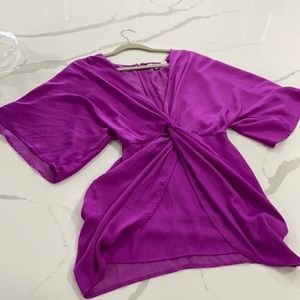 Forever21 contemporary silk style dress magenta worn once size small